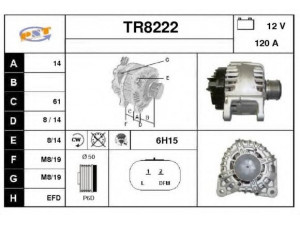 SNRA TR8222 kintamosios srovės generatorius 
 Elektros įranga -> Kint. sr. generatorius/dalys -> Kintamosios srovės generatorius
231003831R