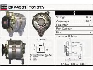 DELCO REMY DRA4331 kintamosios srovės generatorius 
 Elektros įranga -> Kint. sr. generatorius/dalys -> Kintamosios srovės generatorius
