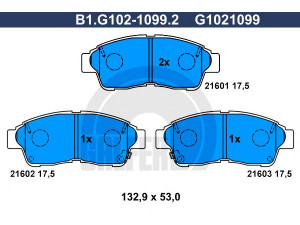 GALFER B1.G102-1099.2 stabdžių trinkelių rinkinys, diskinis stabdys 
 Techninės priežiūros dalys -> Papildomas remontas
04465-12540, 04465-20120, 04465-33040