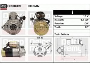 DELCO REMY DRS3609 starteris 
 Elektros įranga -> Starterio sistema -> Starteris
M1T60181, M1T60185, 23300-54C00