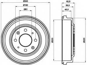 HELLA 8DT 355 300-231 stabdžių būgnas 
 Stabdžių sistema -> Būgninis stabdys -> Stabdžių būgnas
42610SK3E10, GDB114