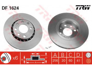 TRW DF1624 stabdžių diskas 
 Dviratė transporto priemonės -> Stabdžių sistema -> Stabdžių diskai / priedai
569010, 569046, 569055, 90421727