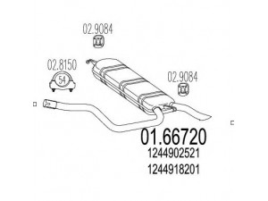 MTS 01.66720 galinis duslintuvas 
 Išmetimo sistema -> Duslintuvas
1244902521, 1244902721, 1244910600