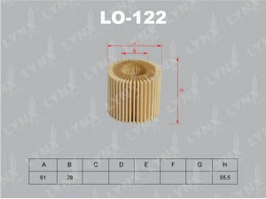 LYNXauto LO-122 alyvos filtras 
 Techninės priežiūros dalys -> Techninės priežiūros intervalai
AY110-TY003, 04152-40040, 04152-40060