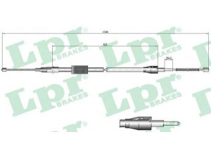 LPR C0035B trosas, stovėjimo stabdys 
 Stabdžių sistema -> Valdymo svirtys/trosai
8Z0609721B, 8Z0609721B