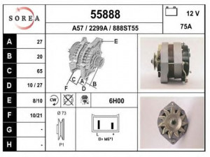 EAI 55888 kintamosios srovės generatorius 
 Elektros įranga -> Kint. sr. generatorius/dalys -> Kintamosios srovės generatorius
7700754832, 7701499237