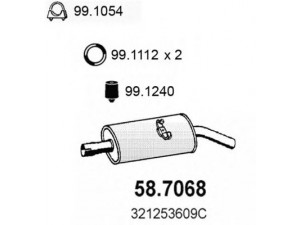 ASSO 58.7068 galinis duslintuvas 
 Išmetimo sistema -> Duslintuvas
321253609C, 321253609D, 321253609E