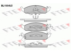FTE BL1554U2 stabdžių trinkelių rinkinys, diskinis stabdys 
 Techninės priežiūros dalys -> Papildomas remontas
4728240, 4798885, 4856926, 4874548