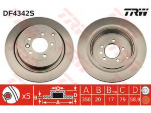 TRW DF4342S stabdžių diskas 
 Stabdžių sistema -> Diskinis stabdys -> Stabdžių diskas
SDB000642, SDB000643, SDB000644