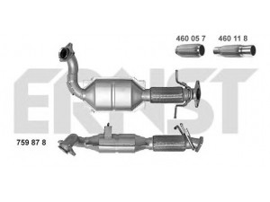 ERNST 759878 katalizatoriaus keitiklis 
 Išmetimo sistema -> Katalizatoriaus keitiklis
1 490 706, 1 532 274, 1 556 156