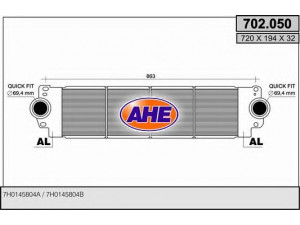 AHE 702.050 tarpinis suslėgto oro aušintuvas, kompresorius 
 Variklis -> Oro tiekimas -> Įkrovos agregatas (turbo/superįkrova) -> Tarpinis suslėgto oro aušintuvas
7H0145804A