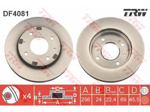 TRW DF4081 stabdžių diskas 
 Dviratė transporto priemonės -> Stabdžių sistema -> Stabdžių diskai / priedai
MB407639, MB668107, MB928994, MB928995