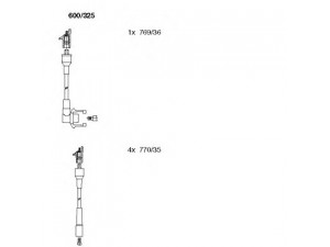 BREMI 600/325 uždegimo laido komplektas 
 Kibirkšties / kaitinamasis uždegimas -> Uždegimo laidai/jungtys