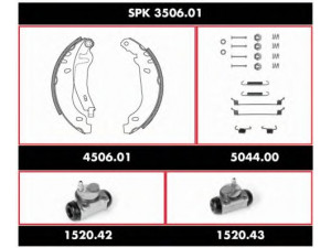 REMSA SPK 3506.01 stabdžių rinkinys, būgniniai stabdžiai 
 Stabdžių sistema -> Būgninis stabdys -> Stabdžių remonto rinkinys