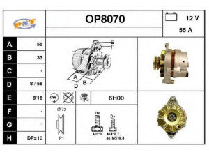 SNRA OP8070 kintamosios srovės generatorius 
 Elektros įranga -> Kint. sr. generatorius/dalys -> Kintamosios srovės generatorius