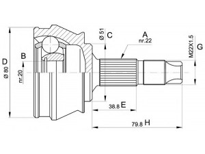 OPEN PARTS CVJ5305.10 jungčių komplektas, kardaninis velenas 
 Ratų pavara -> Sujungimai/komplektas
0046307394, 46307394, 0046307394