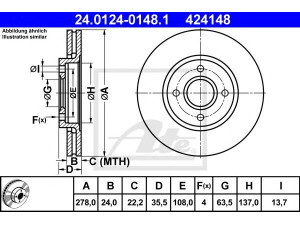 ATE 24.0124-0148.1 stabdžių diskas 
 Dviratė transporto priemonės -> Stabdžių sistema -> Stabdžių diskai / priedai
1661467, 5024174, 5026674