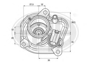 ERA 350263 termostatas, aušinimo skystis 
 Aušinimo sistema -> Termostatas/tarpiklis -> Thermostat
5080258AA, 664 200 00 15, 664 203 02 75