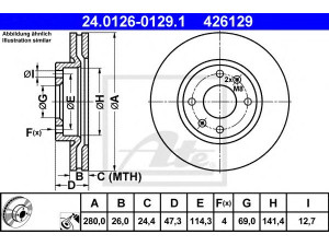 ATE 24.0126-0129.1 stabdžių diskas 
 Stabdžių sistema -> Diskinis stabdys -> Stabdžių diskas
51712-3C100, 51712-3D100, 51712-3D300