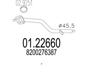 MTS 01.22660 išleidimo kolektorius 
 Išmetimo sistema -> Išmetimo vamzdžiai
8200276387
