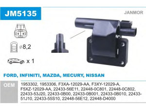 JANMOR JM5135 ritė, uždegimas 
 Kibirkšties / kaitinamasis uždegimas -> Uždegimo ritė
1953302, 1953306, F3XA-12029-AA