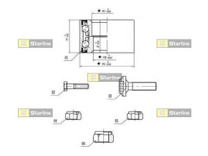 STARLINE LO 01355 rato guolio komplektas 
 Ašies montavimas/vairavimo mechanizmas/ratai -> Rato stebulė/montavimas -> Rato guolis
4B0 498 625, 893 498 625, 893 498 625 A