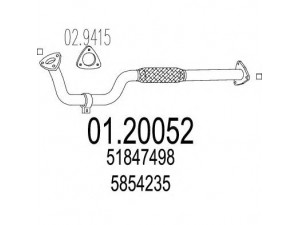 MTS 01.20052 išleidimo kolektorius 
 Išmetimo sistema -> Išmetimo vamzdžiai
51847498, 5854235