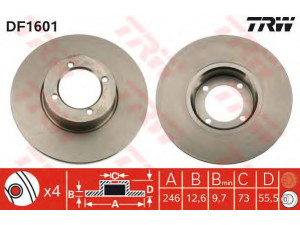 TRW DF1601 stabdžių diskas 
 Dviratė transporto priemonės -> Stabdžių sistema -> Stabdžių diskai / priedai
561914, 569015, 569026, 90008001