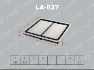 LYNXauto LA-827 oro filtras 
 Techninės priežiūros dalys -> Techninės priežiūros intervalai
AY120-FJ004, 16546-AA090, 16546-AA10A