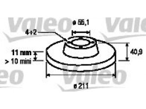 VALEO 197108 stabdžių diskas 
 Stabdžių sistema -> Diskinis stabdys -> Stabdžių diskas
43512-97204-000, 43512-97207-000