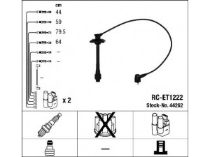 NGK 44262 uždegimo laido komplektas 
 Kibirkšties / kaitinamasis uždegimas -> Uždegimo laidai/jungtys
9091921591