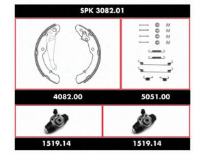 REMSA SPK 3082.01 stabdžių rinkinys, būgniniai stabdžiai 
 Stabdžių sistema -> Būgninis stabdys -> Stabdžių remonto rinkinys