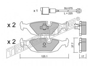 TRUSTING 072.1W stabdžių trinkelių rinkinys, diskinis stabdys 
 Techninės priežiūros dalys -> Papildomas remontas