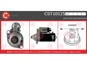 CASCO CST10125AS starteris 
 Elektros įranga -> Starterio sistema -> Starteris
97VW11000A, 97VW11000AA, 02A911023R