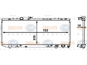HELLA 8MK 376 718-401 radiatorius, variklio aušinimas 
 Aušinimo sistema -> Radiatorius/alyvos aušintuvas -> Radiatorius/dalys
16400-74510, 16400-74540