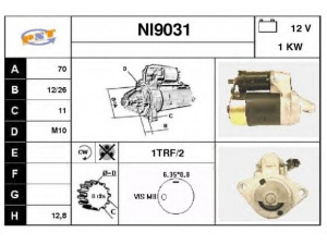 SNRA NI9031 starteris 
 Elektros įranga -> Starterio sistema -> Starteris
M2T41171, 2330070J00, 2330070J02