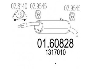 MTS 01.60828 galinis duslintuvas 
 Išmetimo sistema -> Duslintuvas
1317010