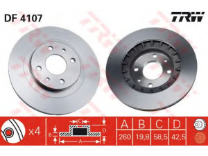 TRW DF4107 stabdžių diskas 
 Dviratė transporto priemonės -> Stabdžių sistema -> Stabdžių diskai / priedai
21120350107000, 21120350107001