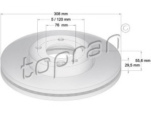 TOPRAN 110 428 stabdžių diskas 
 Dviratė transporto priemonės -> Stabdžių sistema -> Stabdžių diskai / priedai
7H0 615 301D