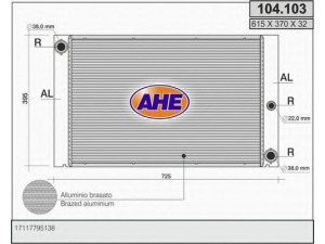 AHE 104.103 radiatorius, variklio aušinimas 
 Aušinimo sistema -> Radiatorius/alyvos aušintuvas -> Radiatorius/dalys
17117795138