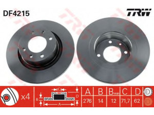 TRW DF4215 stabdžių diskas 
 Dviratė transporto priemonės -> Stabdžių sistema -> Stabdžių diskai / priedai
4246W4, E169143