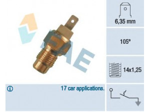 FAE 35170 temperatūros jungiklis, aušinimo skysčio įspėjimo lemputė 
 Aušinimo sistema -> Siuntimo blokas, aušinimo skysčio temperatūra
95.495.591, 95.579.683, 1645282