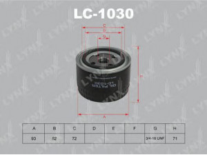 LYNXauto LC-1030 alyvos filtras 
 Filtrai -> Alyvos filtras
224788, 0542957, 1498018, 1641158