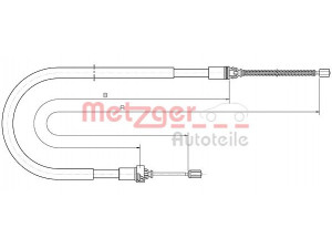 METZGER 10.6033 trosas, stovėjimo stabdys 
 Stabdžių sistema -> Valdymo svirtys/trosai
4745.N4