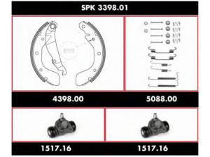 REMSA SPK 3398.01 stabdžių rinkinys, būgniniai stabdžiai 
 Stabdžių sistema -> Būgninis stabdys -> Stabdžių remonto rinkinys