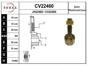 EAI CV22460K jungčių komplektas, kardaninis velenas 
 Ratų pavara -> Sujungimai/komplektas