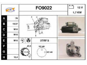 SNRA FO9022 starteris 
 Elektros įranga -> Starterio sistema -> Starteris
89BB11000AB, 91BB11000LA