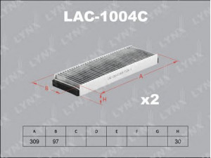 LYNXauto LAC-1004C filtras, salono oras 
 Techninės priežiūros dalys -> Techninės priežiūros intervalai
4F0 819 439 A, 4F0 819 439 C, 4F0 898 438 A