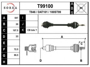 EAI T99100 kardaninis velenas 
 Ratų pavara -> Kardaninis velenas