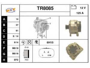 SNRA TR8085 kintamosios srovės generatorius 
 Elektros įranga -> Kint. sr. generatorius/dalys -> Kintamosios srovės generatorius
7700426849, 8200162474